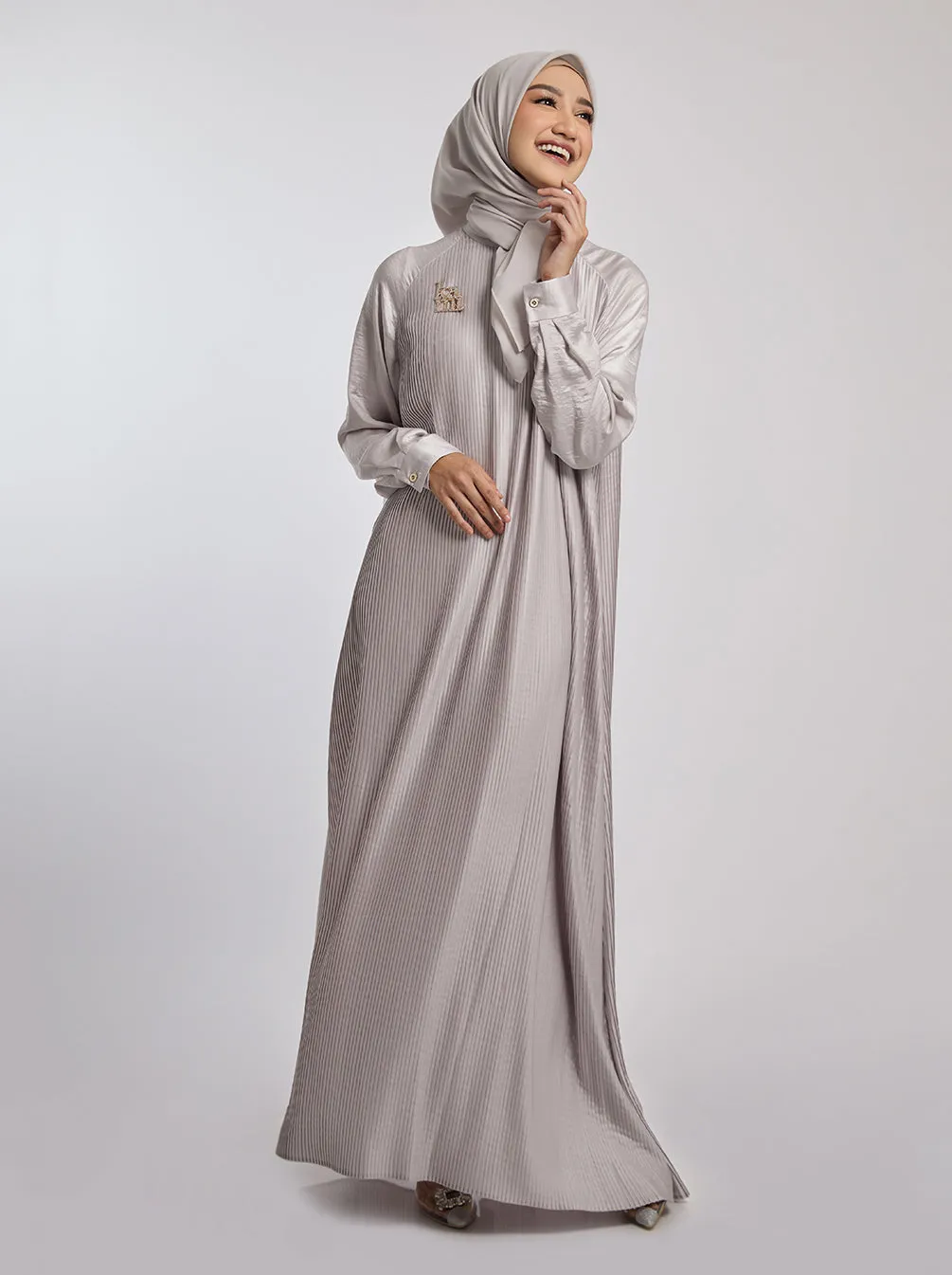 DENA DRESS PLAIN WHITE MIST