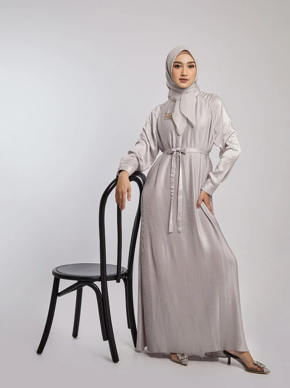 DENA DRESS PLAIN WHITE MIST