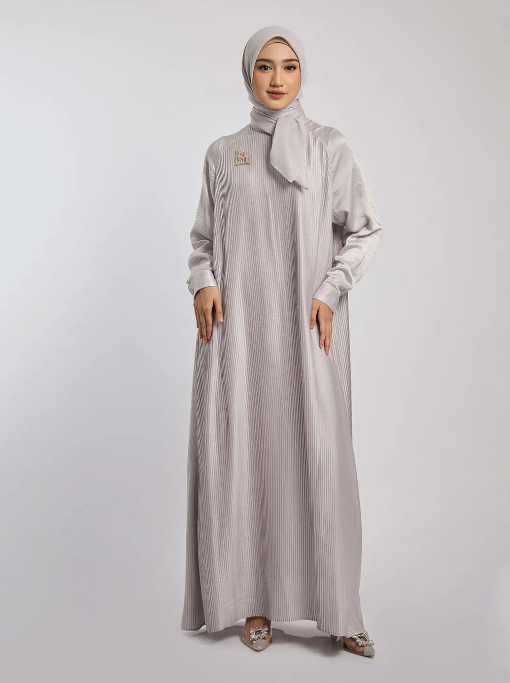 DENA DRESS PLAIN WHITE MIST