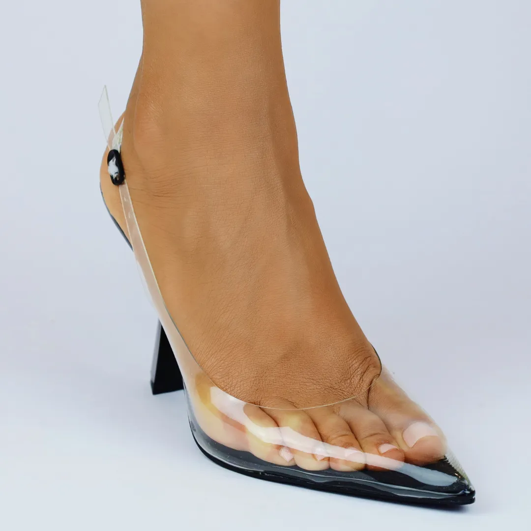 Donatella Clear Slingback Pumps