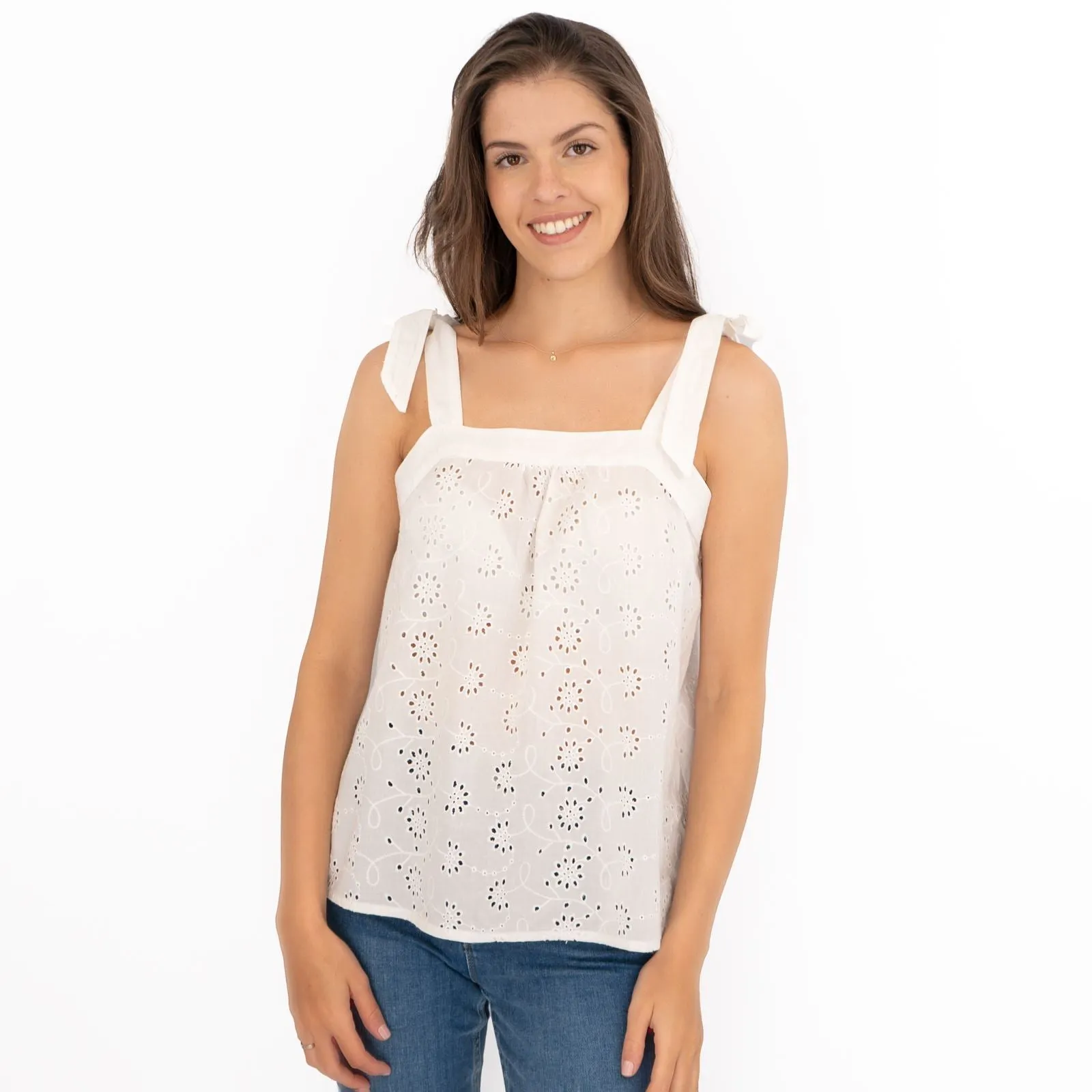 Dorothy Perkins Embroidered Square Neck Tank Tops