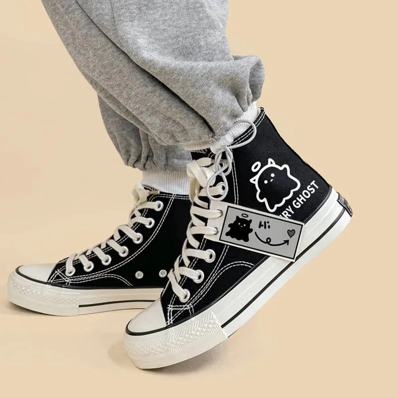 Fairy Ghost High Top Canvas Shoes - Unisex