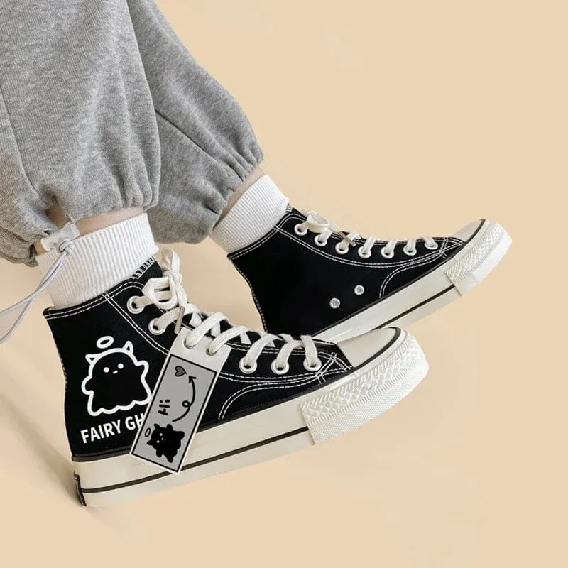 Fairy Ghost High Top Canvas Shoes - Unisex