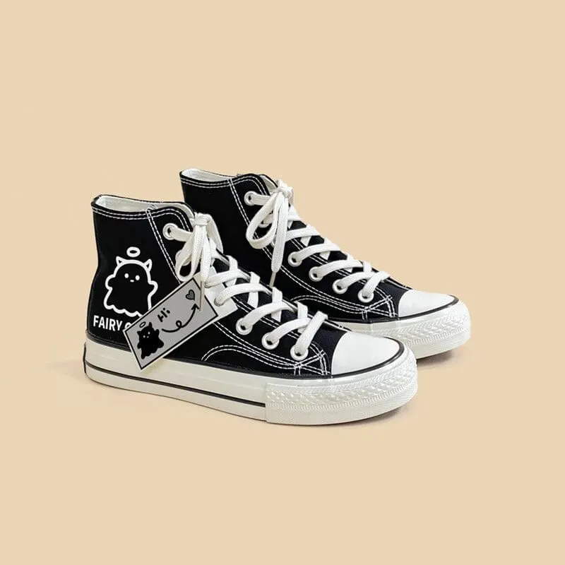 Fairy Ghost High Top Canvas Shoes - Unisex