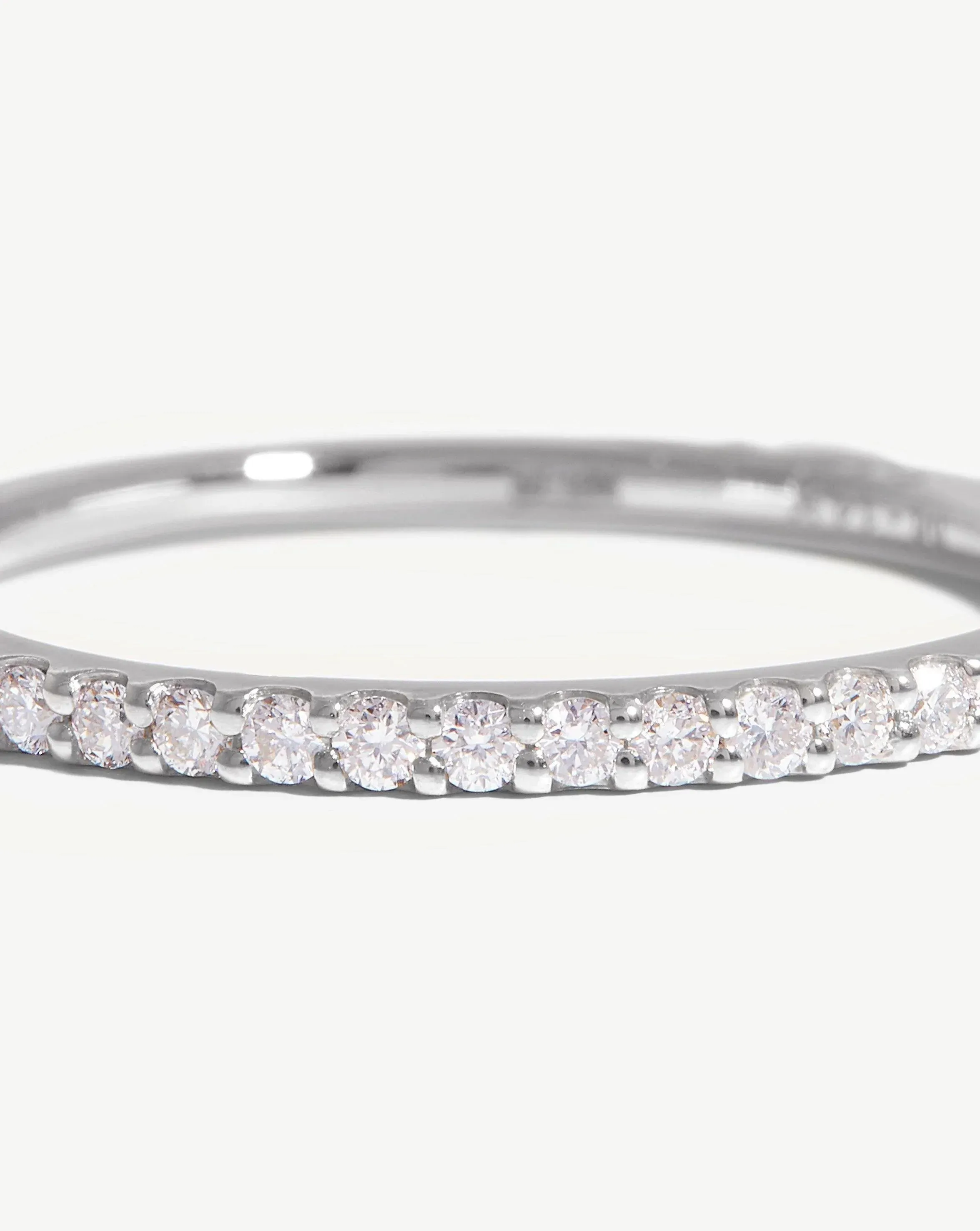 Fine Slim Eternity Ring | 14ct White Gold/Diamond