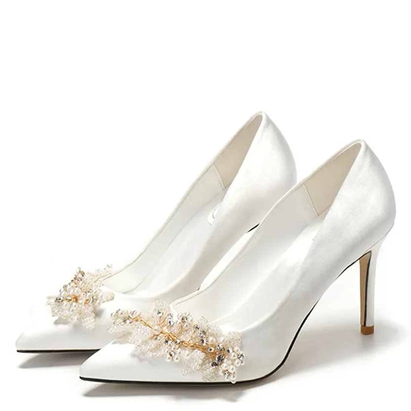 Funki Buys | Shoes | Women's Pearl French Wedding Shoes