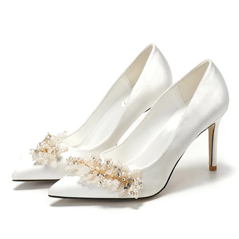 Funki Buys | Shoes | Women's Pearl French Wedding Shoes