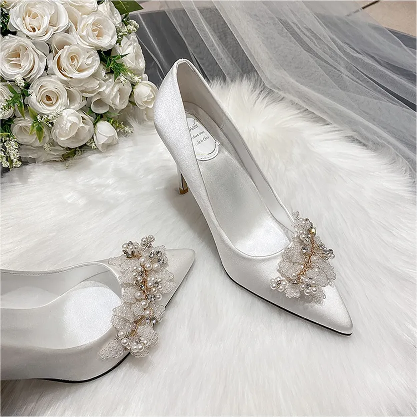 Funki Buys | Shoes | Women's Pearl French Wedding Shoes