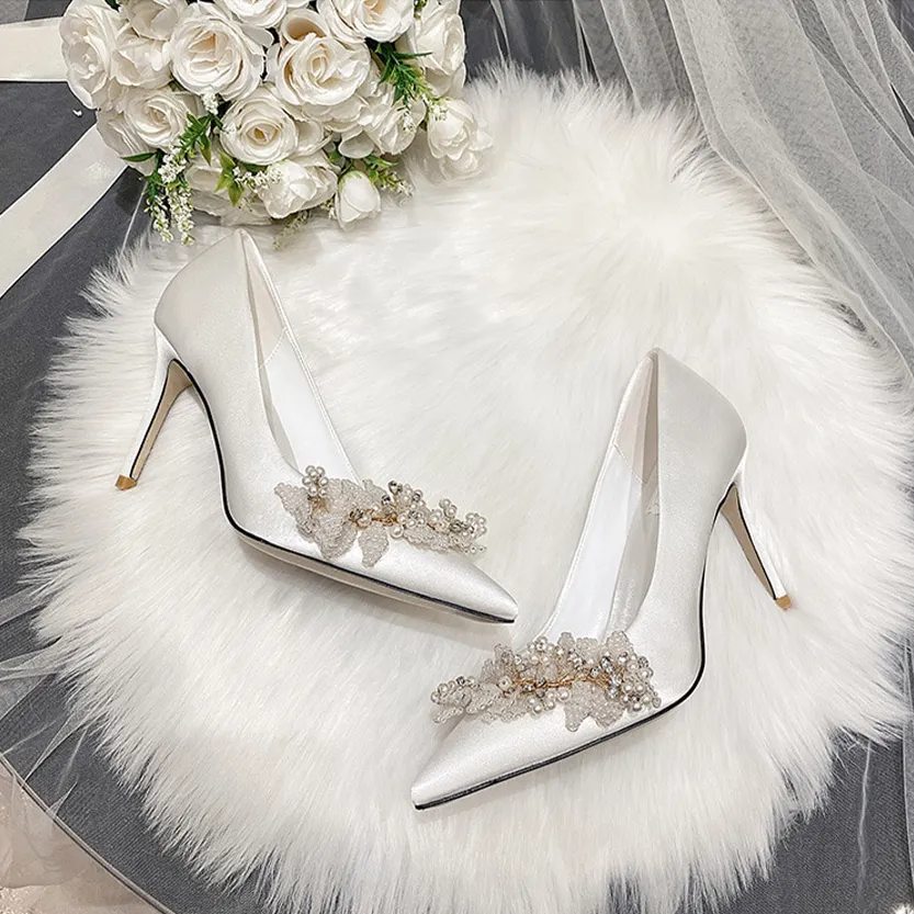 Funki Buys | Shoes | Women's Pearl French Wedding Shoes