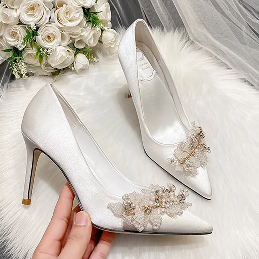 Funki Buys | Shoes | Women's Pearl French Wedding Shoes