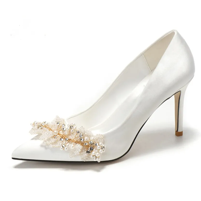 Funki Buys | Shoes | Women's Pearl French Wedding Shoes