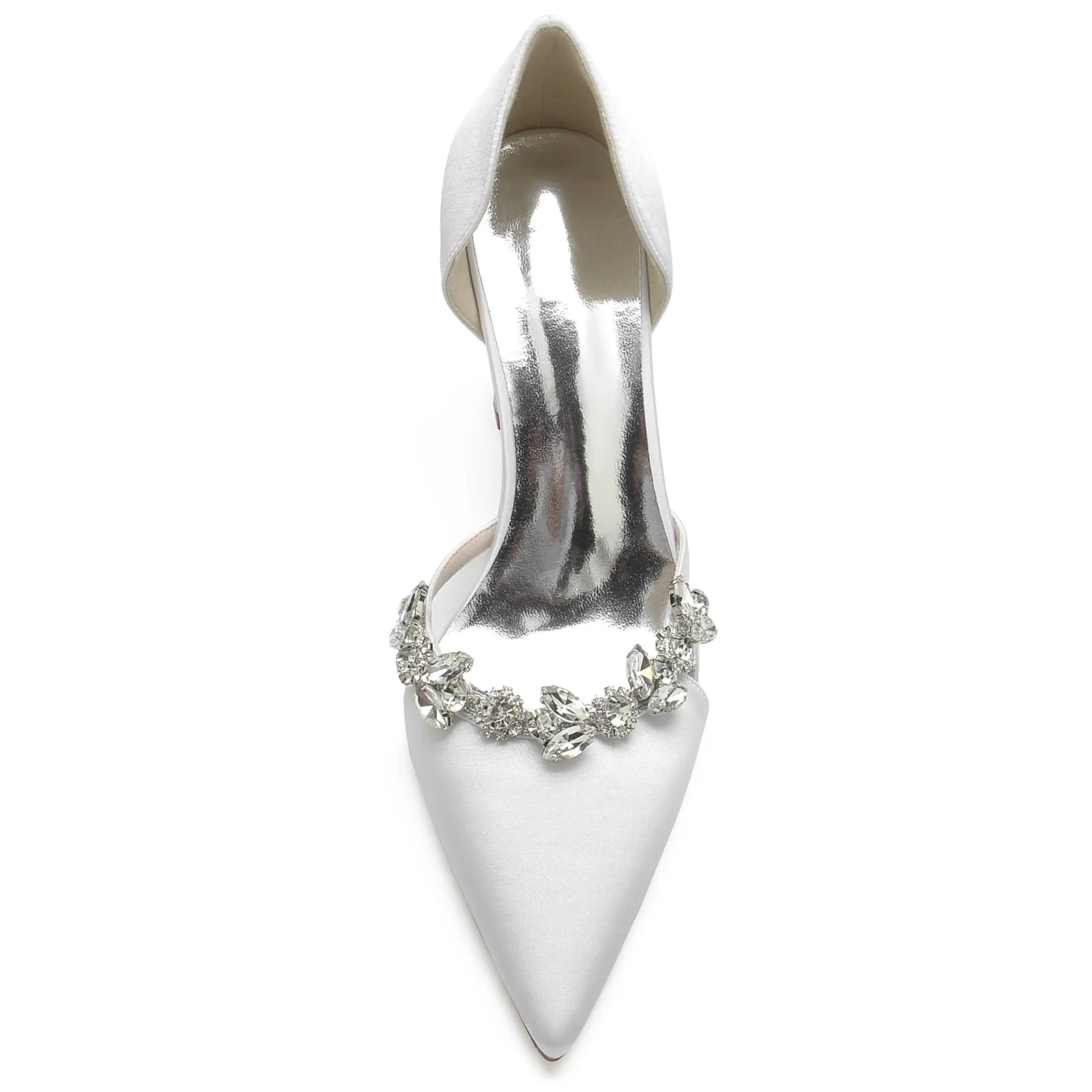 Funki Buys | Shoes | Women's Satin Crystal Block Bridal Shoes