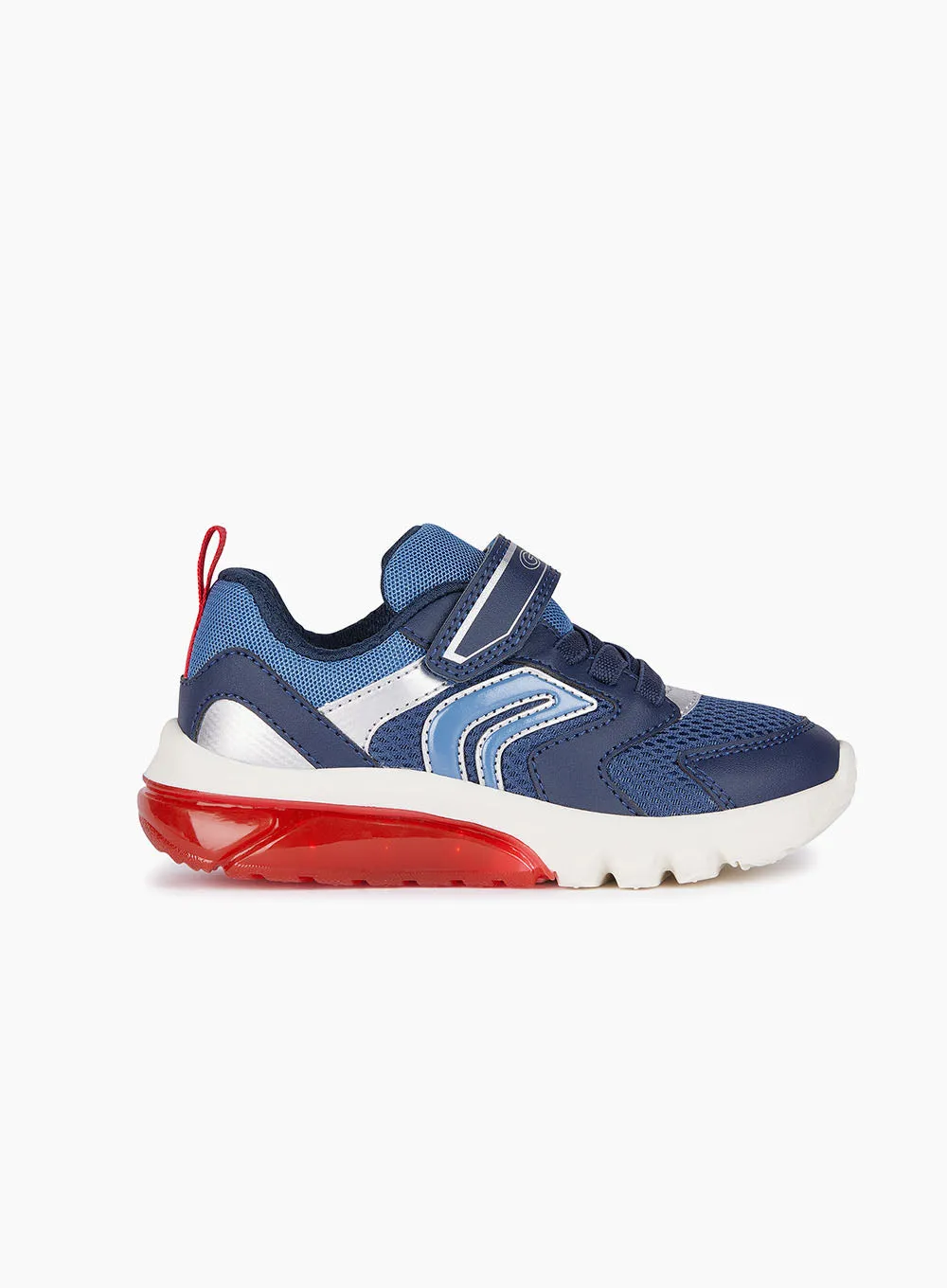 Geox Jr Ciberdron Trainers in Navy/Red