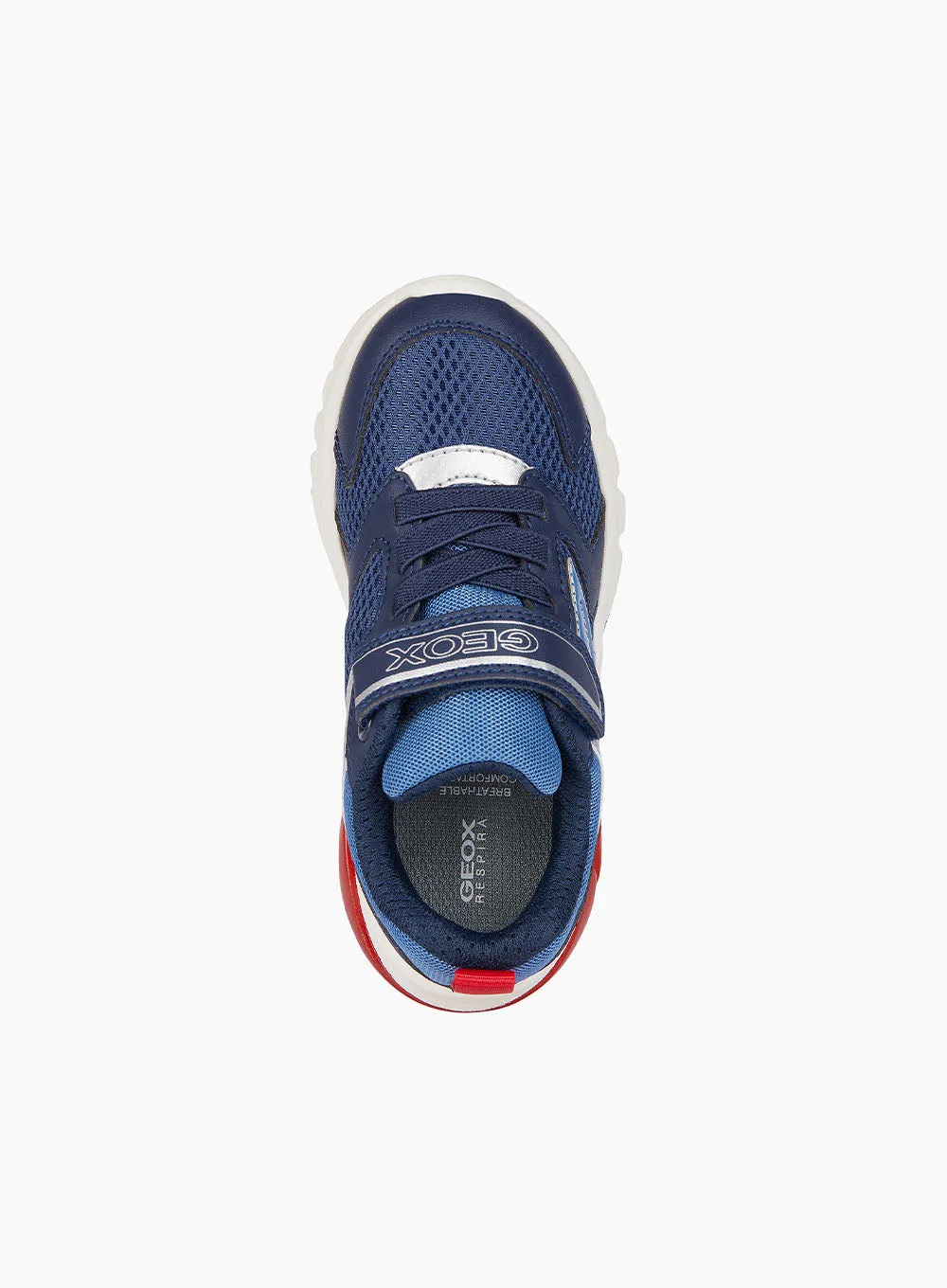 Geox Jr Ciberdron Trainers in Navy/Red