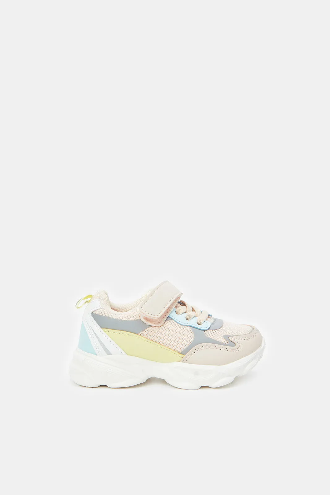 Girls Pink Colour Block Trainer