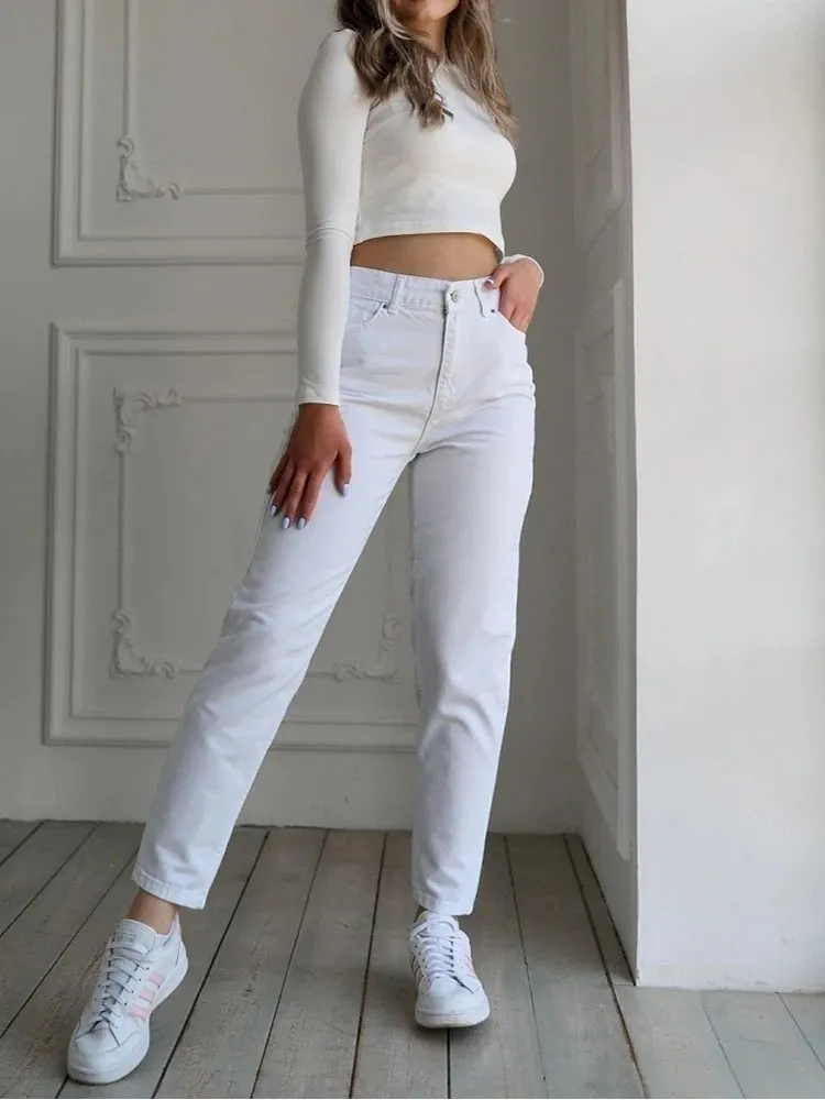 High Waist Straight Jeans