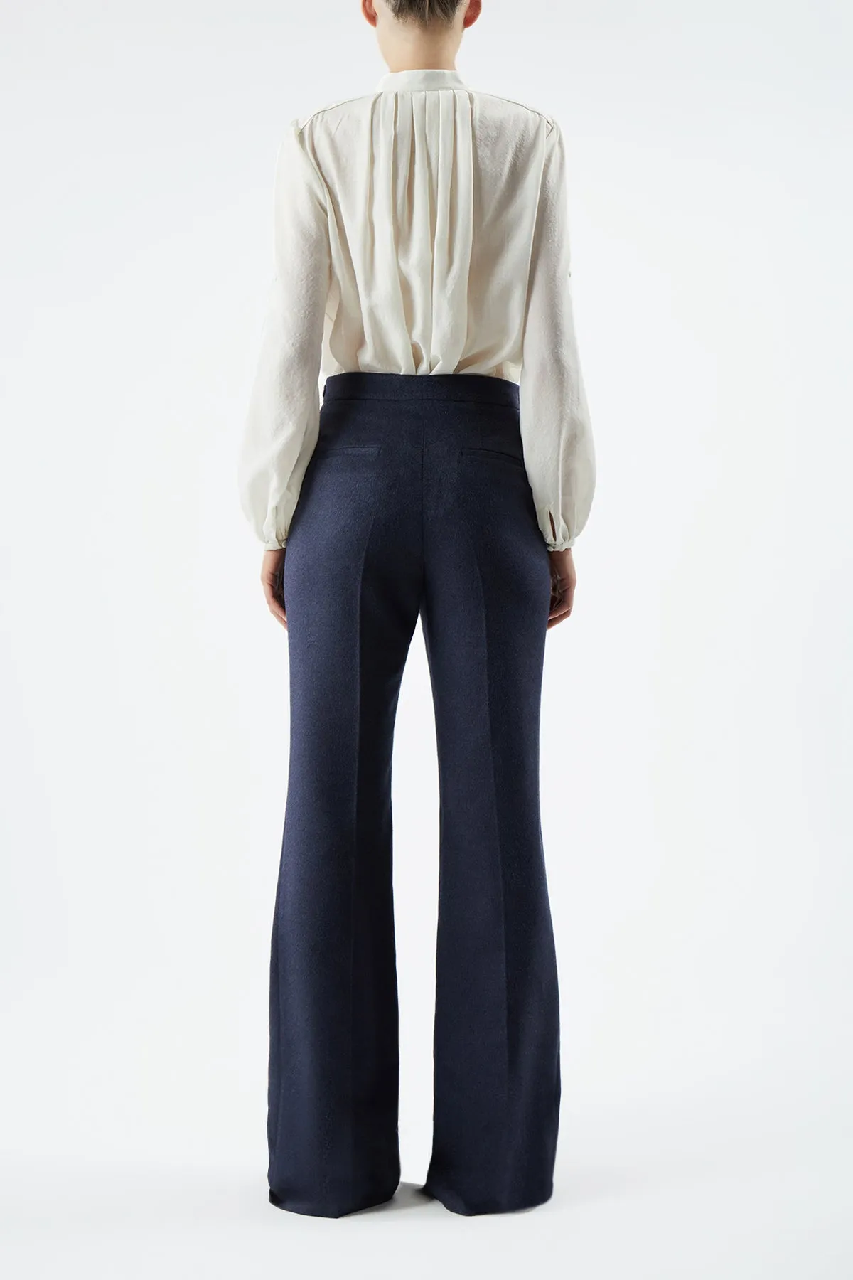 Jones Pant in Midnight Double-Face Winter Silk