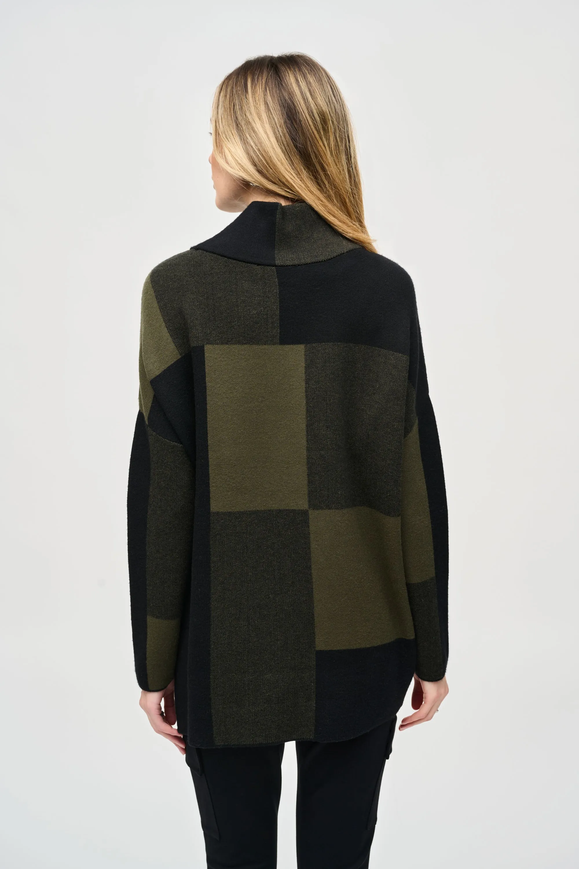 Joseph Ribkoff Color-Block Jacquard Knit Pullover