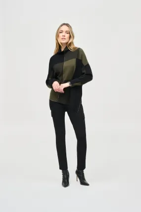 Joseph Ribkoff Color-Block Jacquard Knit Pullover