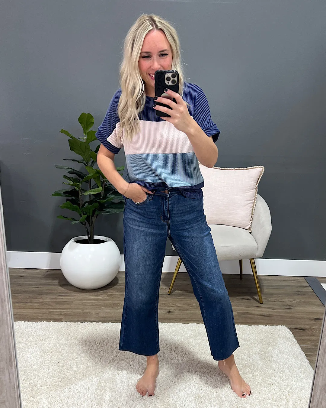 Judy Blue Patricia Non Distressed Cropped Wide Leg Jeans