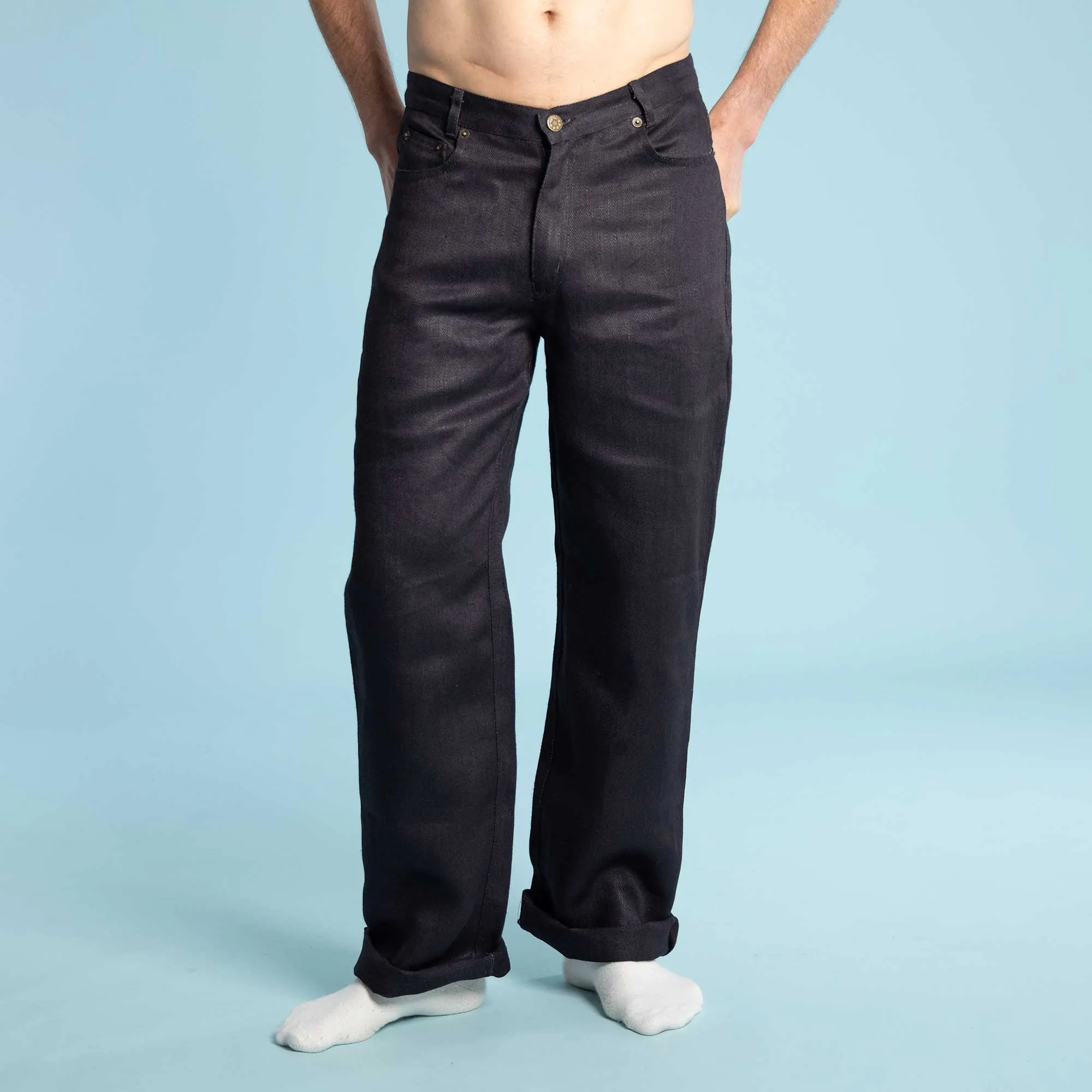 Loose Fit 100% Organic Hemp Jeans (Unisex) (Closeout)