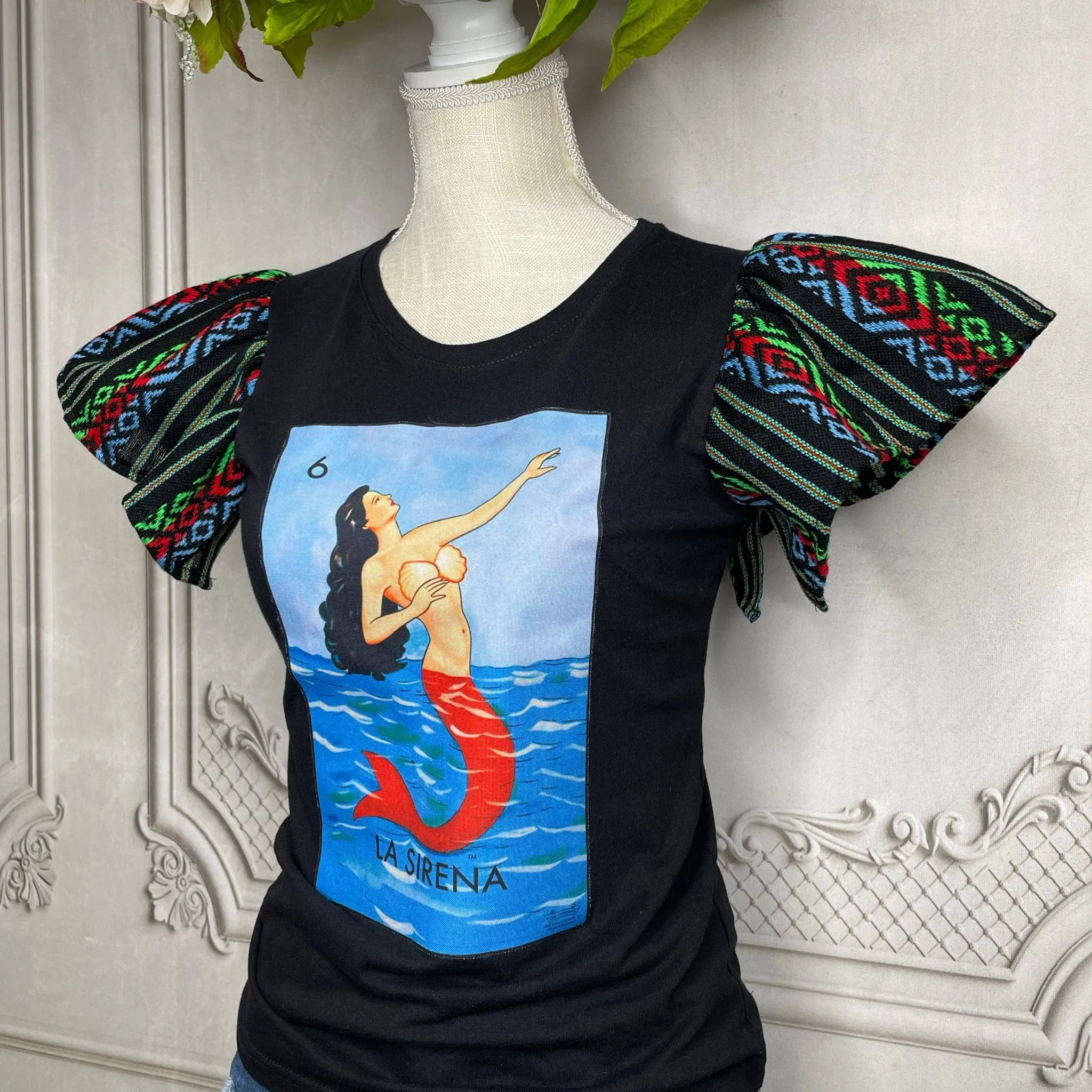 Loteria T-Shirt Cambaya Sleeve - LA SIRENA