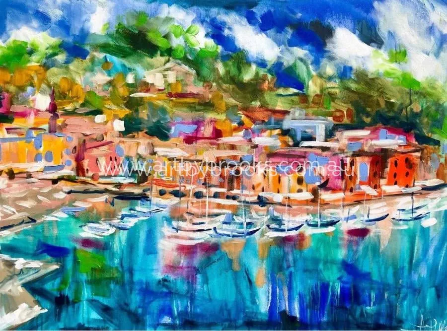 Marina di Portofino - Original on canvas 90x120cm