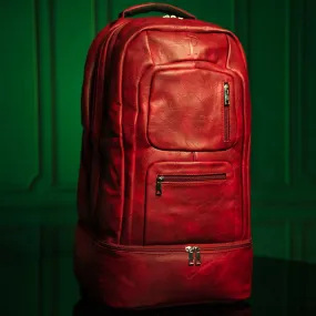 Maroon Leather Luxury Carry-On Backpack (Patented Signature Design)