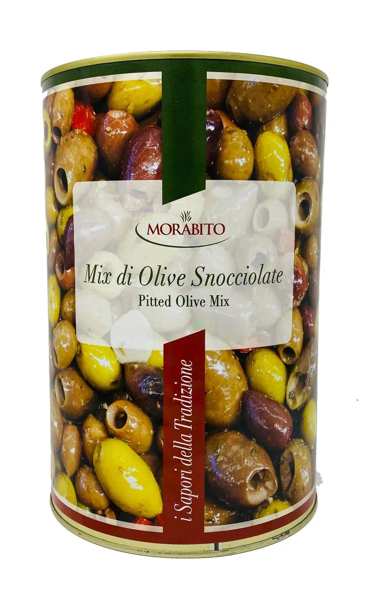 Morabito Pitted Olive Mix, Mix Di Olive Snocciolate, 5 lb 1 oz | 2300g (2-Pack)