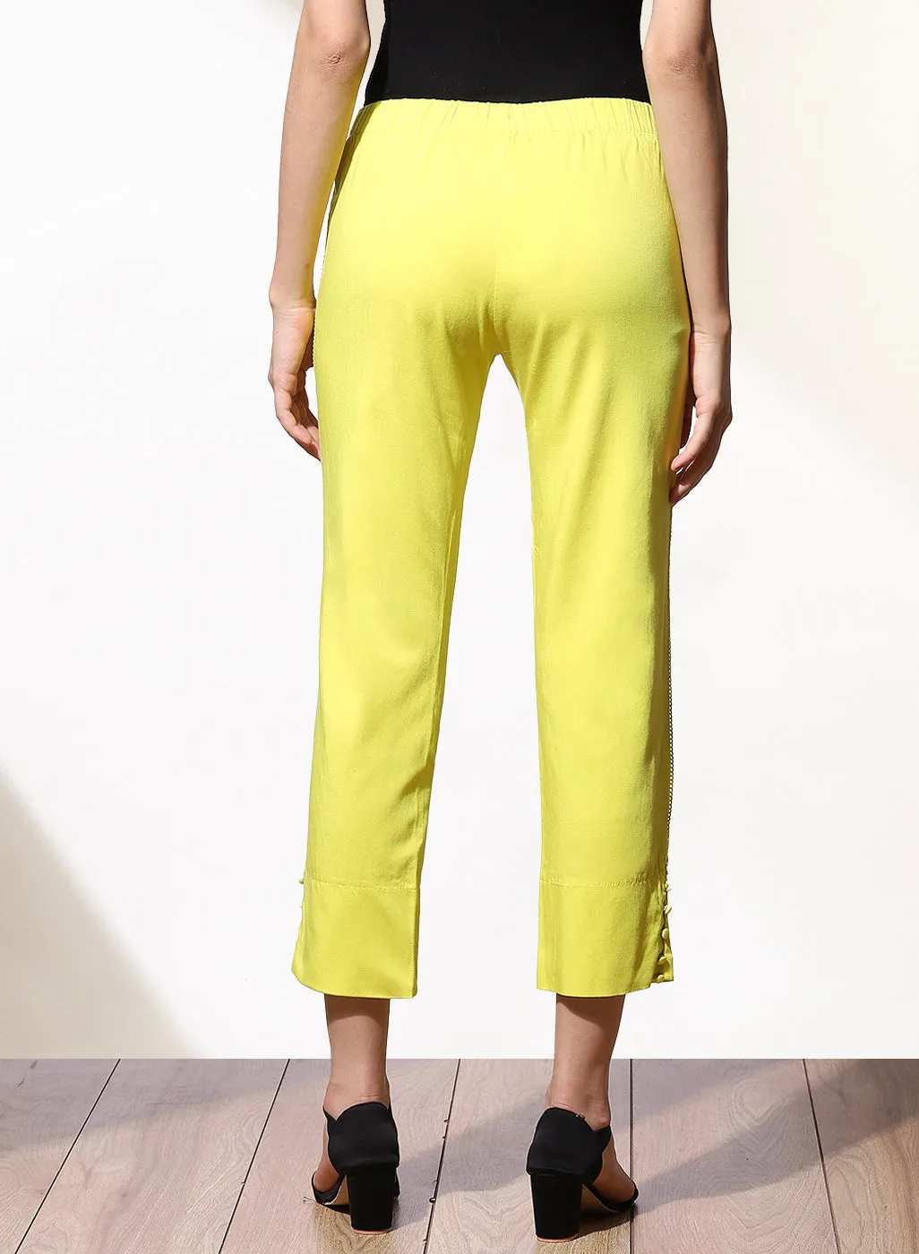 Mustard Capri In Solid Color