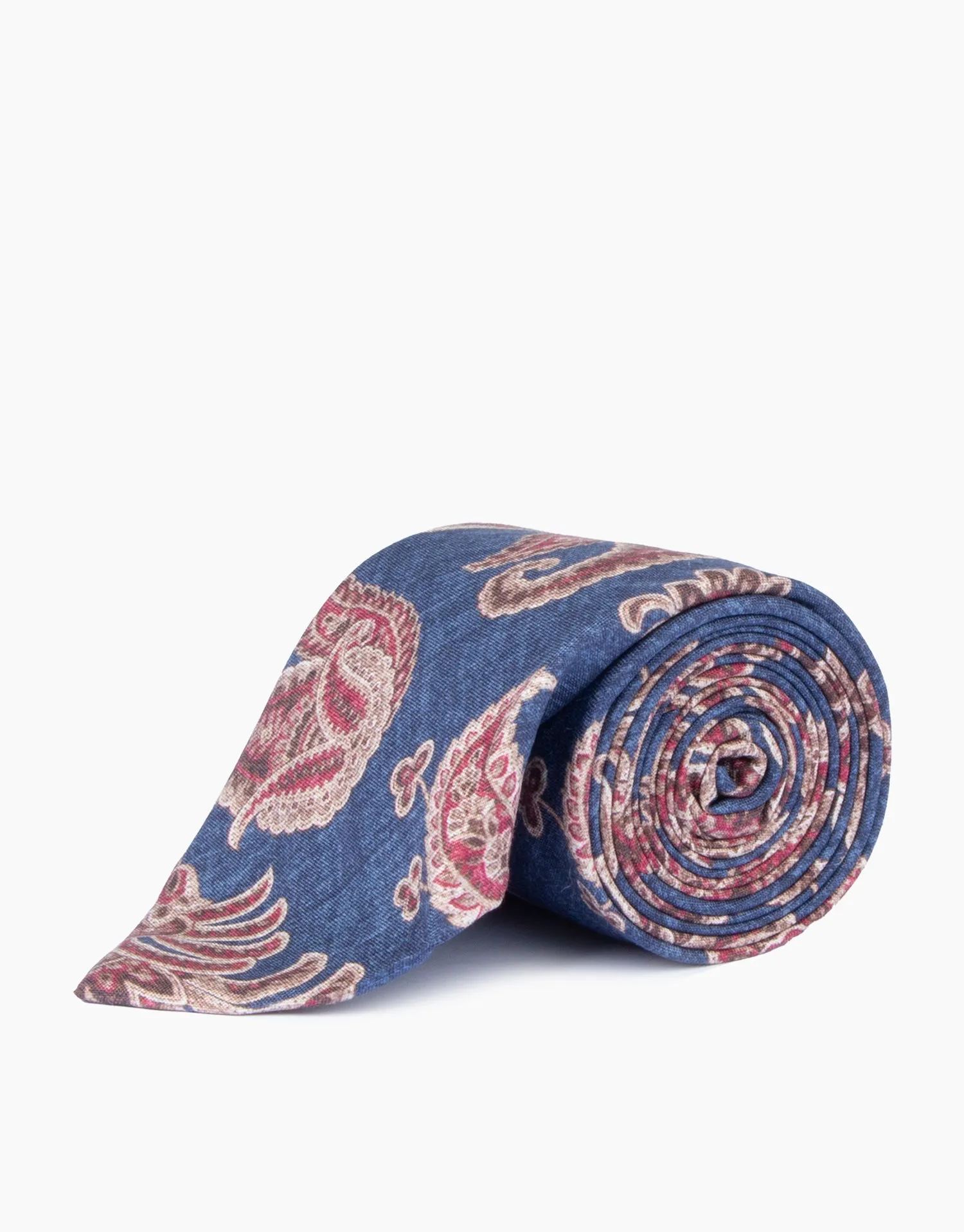 Navy Paisley Silk Tie