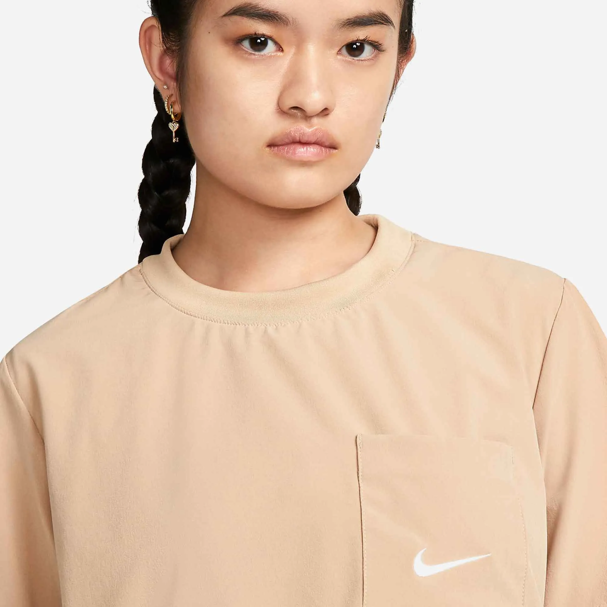 Áo Crop-Top Thời Trang Nữ Nike Sportswear Everyday Modern - Be