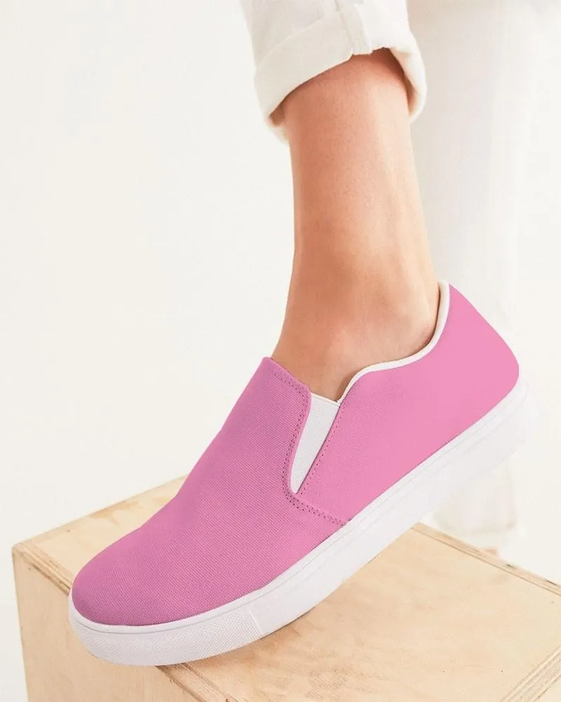 Pastel Magenta Slip-On Canvas Sneakers | Women's | Bright Pastel Magenta | C0M60Y0K0