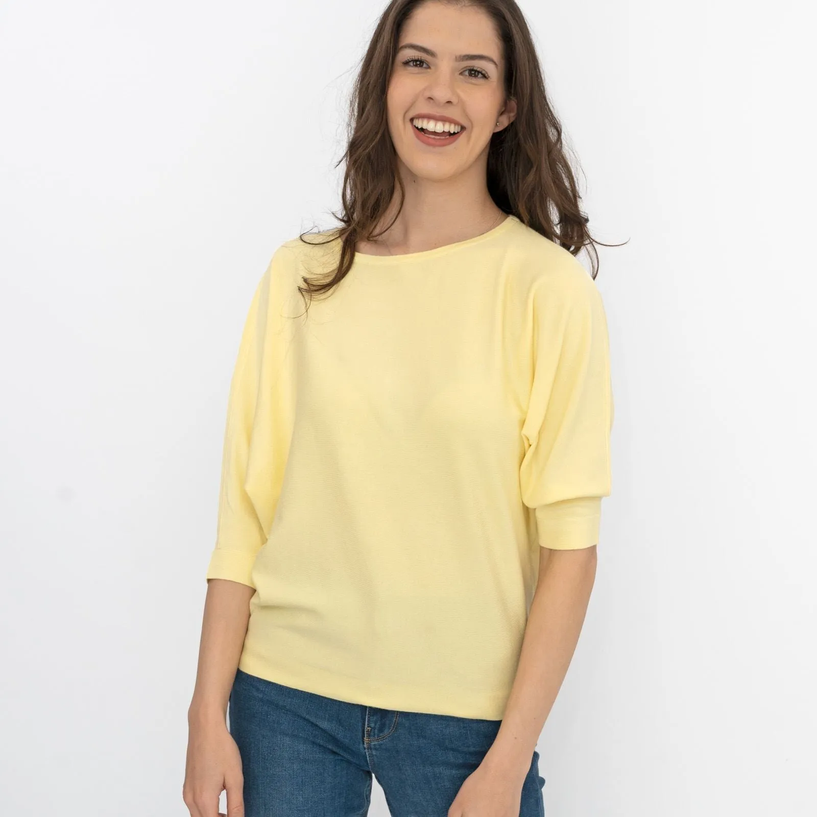 Phase Eight Cristine Yellow Short Sleeve Batwing Tops