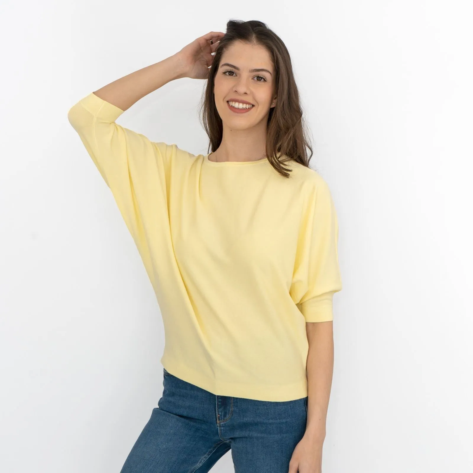 Phase Eight Cristine Yellow Short Sleeve Batwing Tops