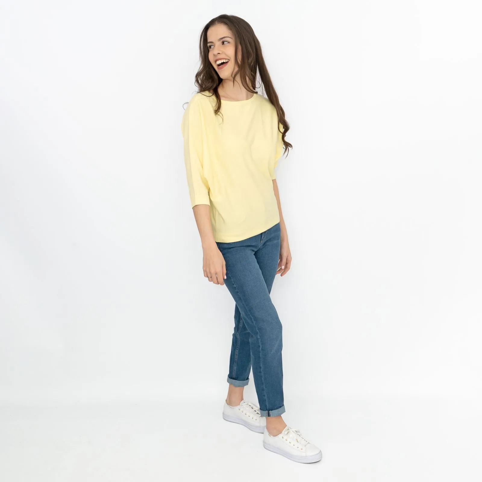 Phase Eight Cristine Yellow Short Sleeve Batwing Tops