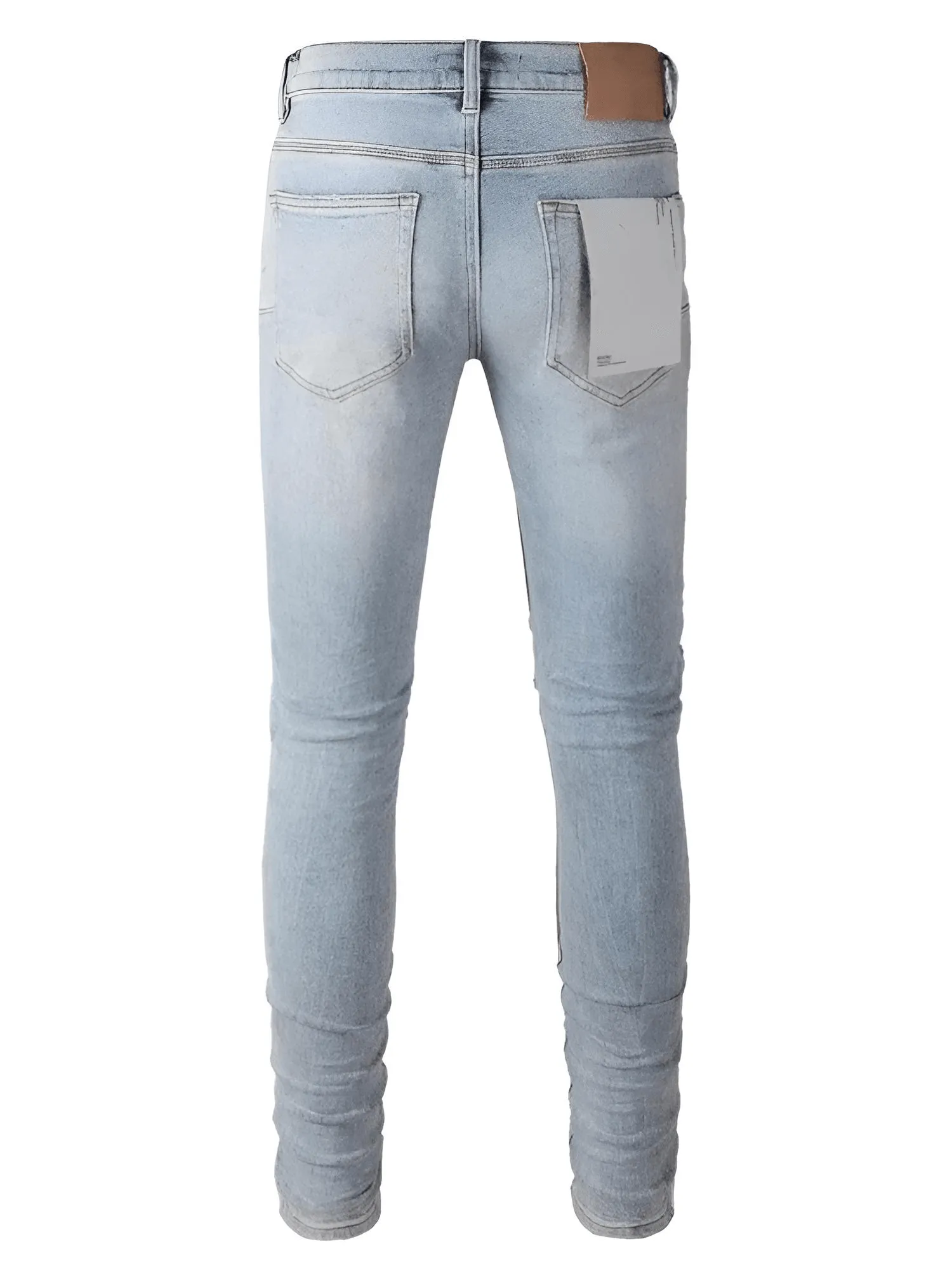 Purple Roca Designer Jeans Fashion Top Quality Light Blue Jeans With Kneeholes High Fashion