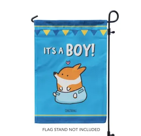 "It's A Boy" Corgi Garden Flag