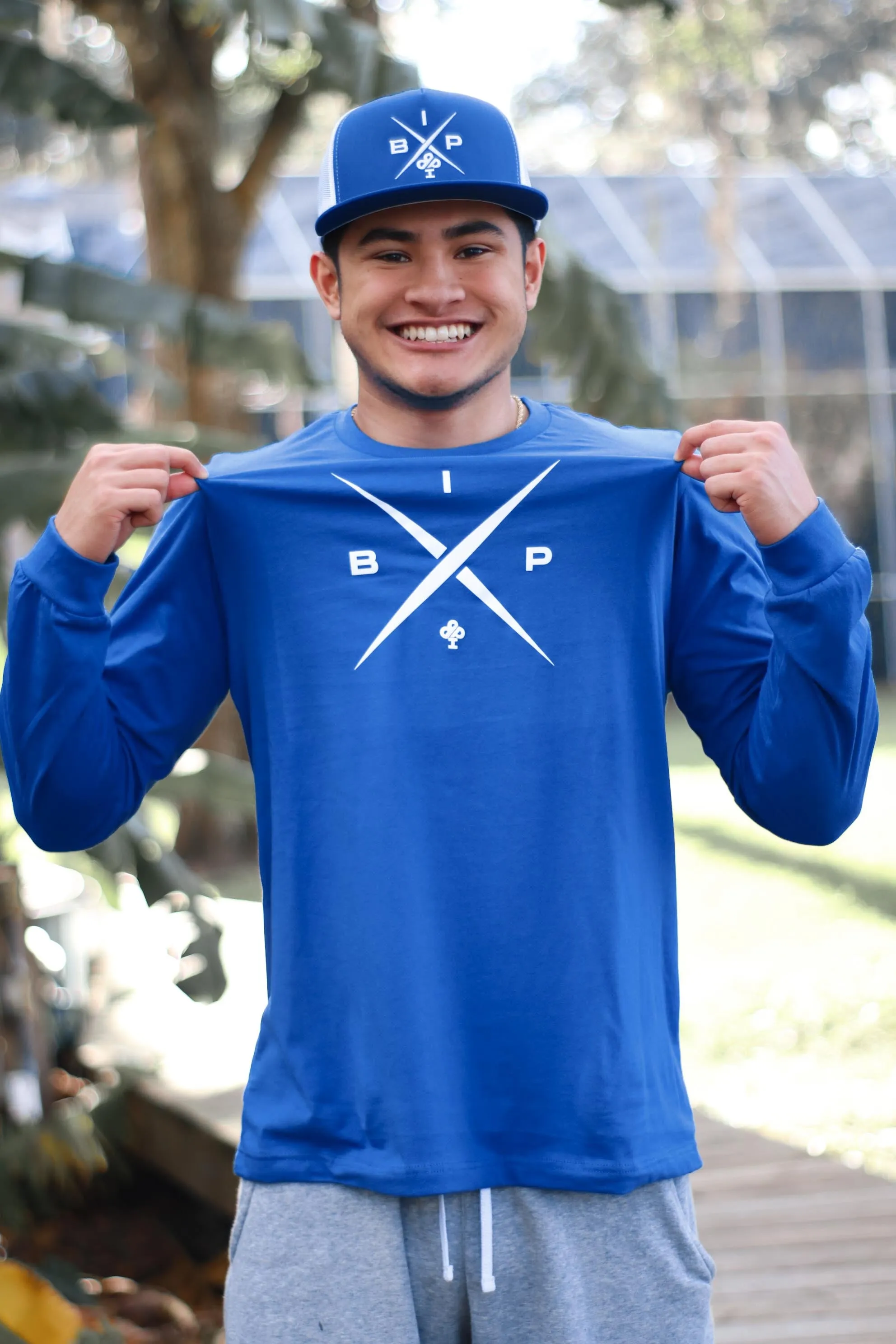 "X" Logo 2.0  LONG SLEEVE  White/ Blue/ Red