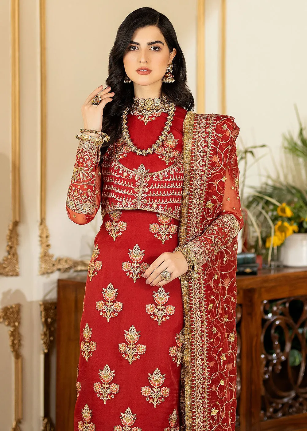 Red Wedding Formal Suit | Imrozia Premium | Jhalak '23 | I-184 - MAAHRU