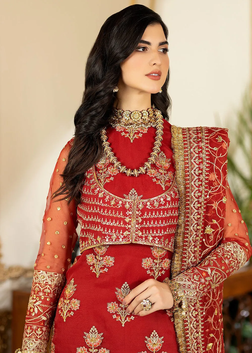 Red Wedding Formal Suit | Imrozia Premium | Jhalak '23 | I-184 - MAAHRU