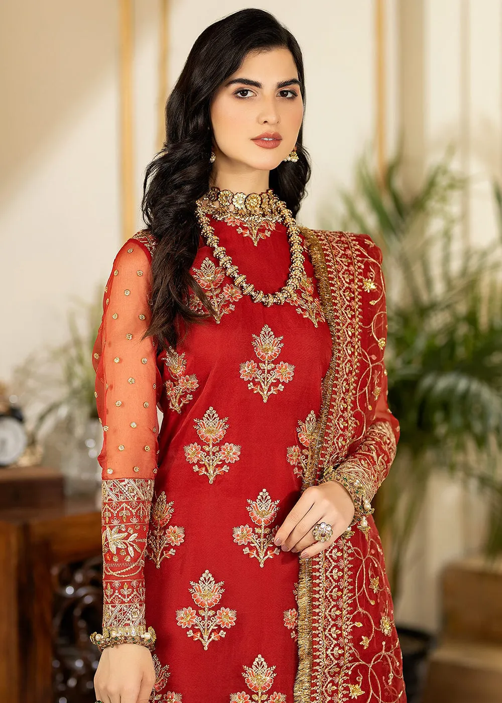 Red Wedding Formal Suit | Imrozia Premium | Jhalak '23 | I-184 - MAAHRU