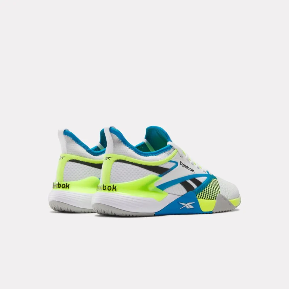 Reebok Footwear Men Nano Court Training Shoes WHITE/DIGITAL LIME/AQUA