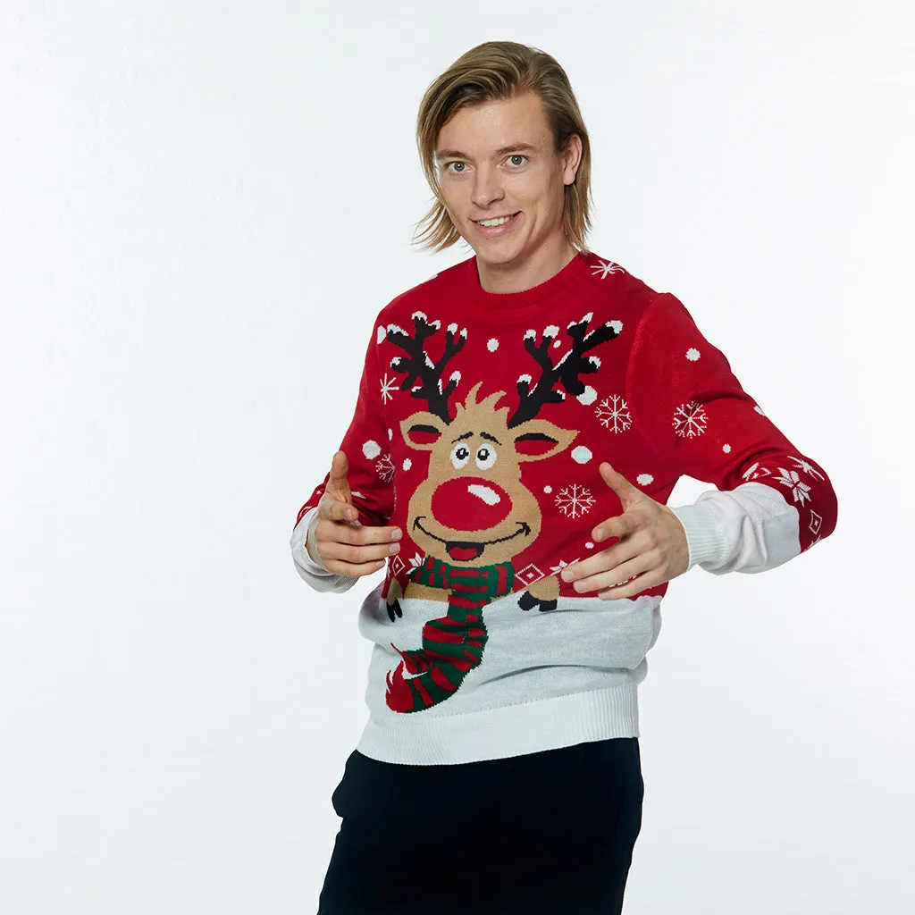 Rudolfs Julesweater Rød - Herre.