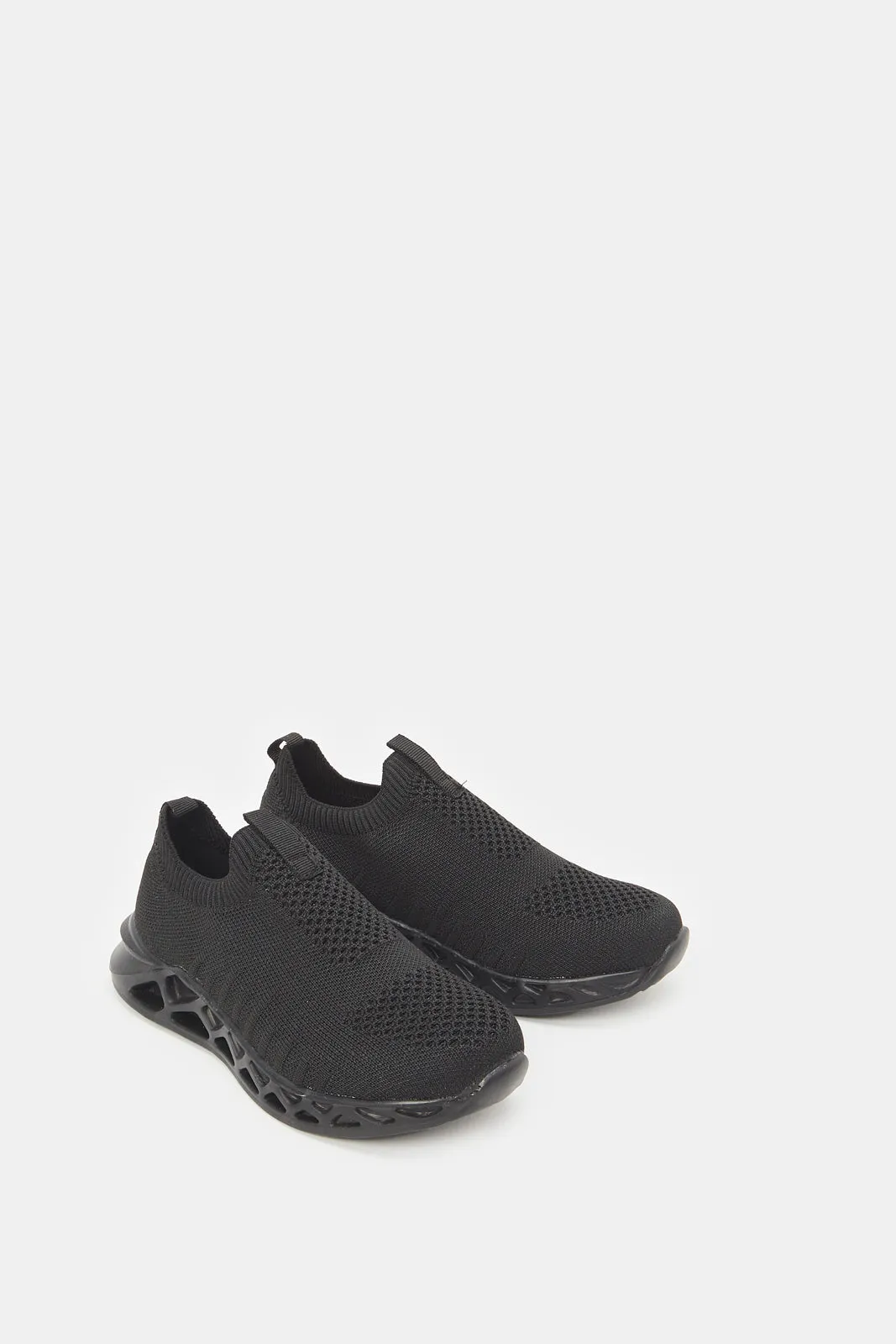 Senior Boys Knit Slip-On Sneakers