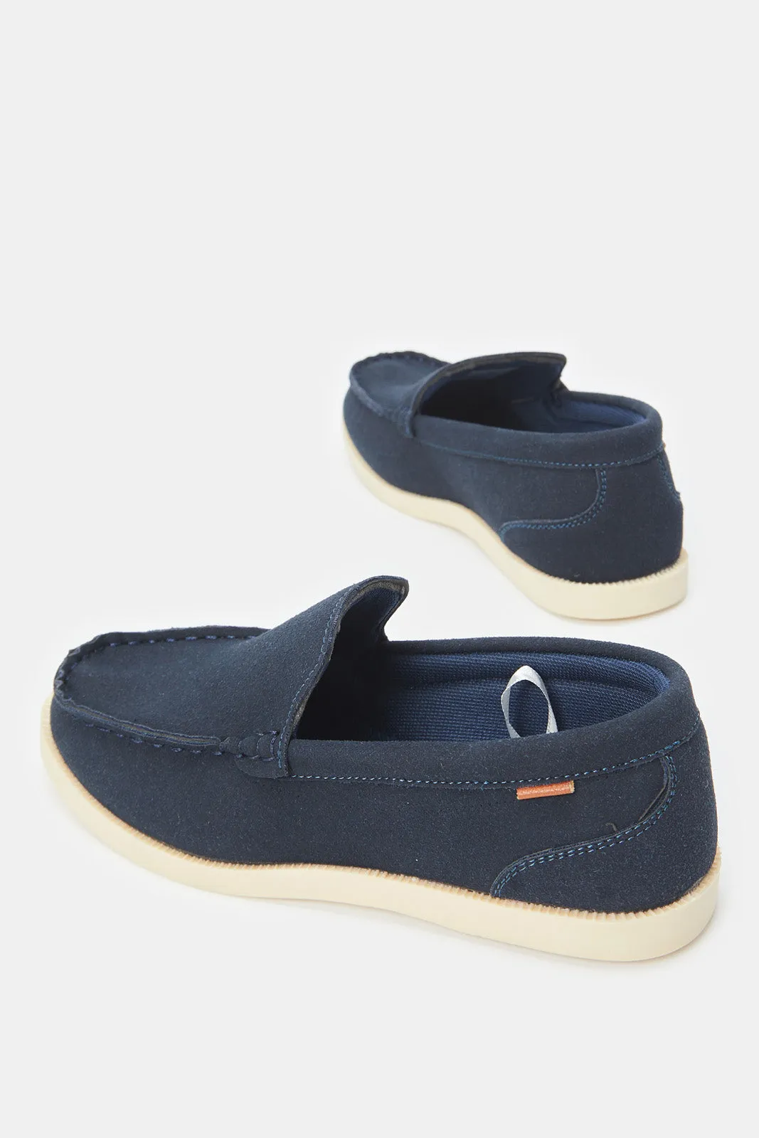 Senior Boys Navy Plain Loafers