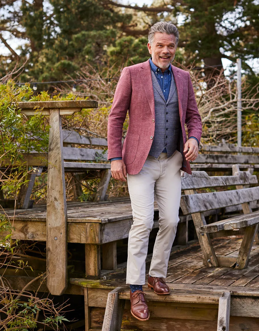 Shelby Blue, Maroon & Green Gun Check Waistcoat