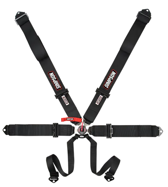 Simpson Sport 6-Point Camlock Restraint Bolt In Pull Down Individual Harness - Red