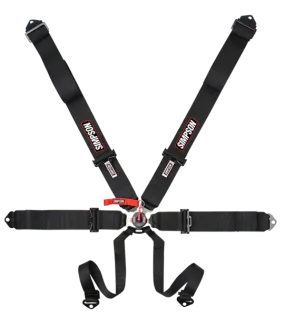 Simpson Sport 6-Point Camlock Restraint Bolt In Pull Down Individual Harness - Red