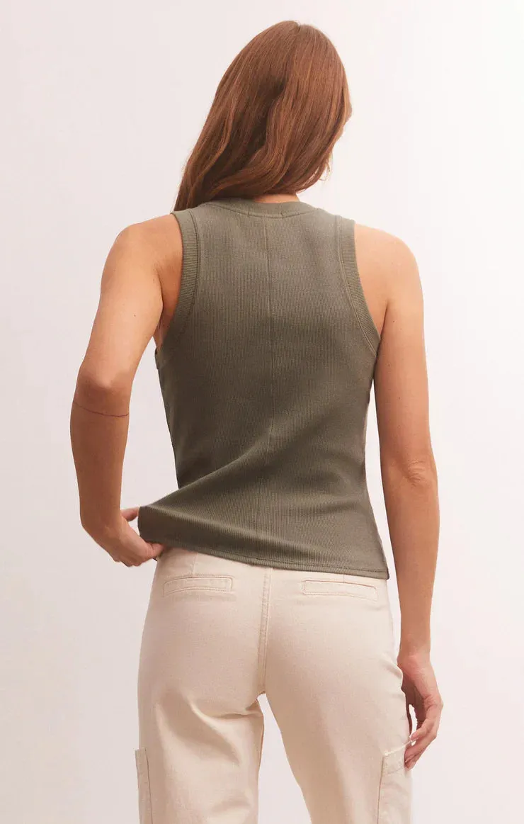 Sirena Ribbed Tank (Evergreen)